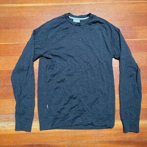 Icebreaker 100% Merino Crewneck Sweatshirt Gray Men's Small Rrp $180